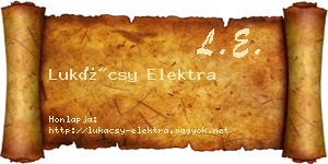 Lukácsy Elektra névjegykártya